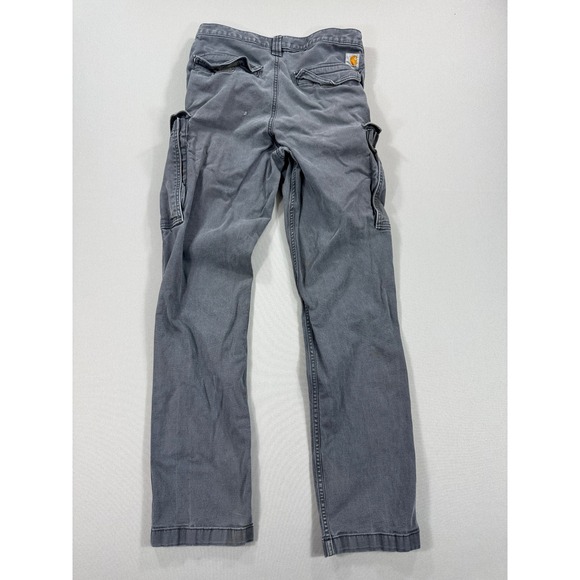 Carhartt Cargo Pants Men's 30x34 Gray Straight Leg Ripstop Workwear Utility - Picture 3 of 7